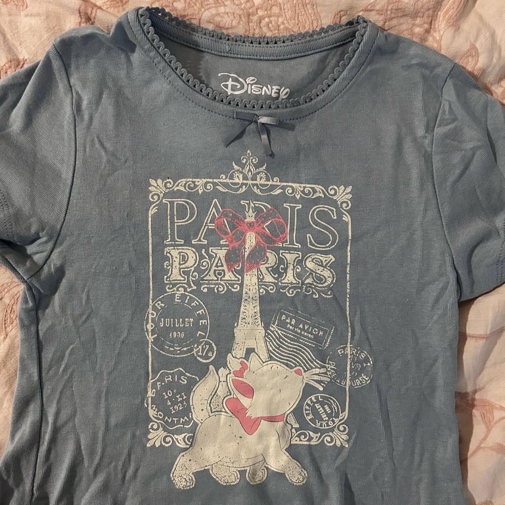 Disney Blue Shirt with Paris Print